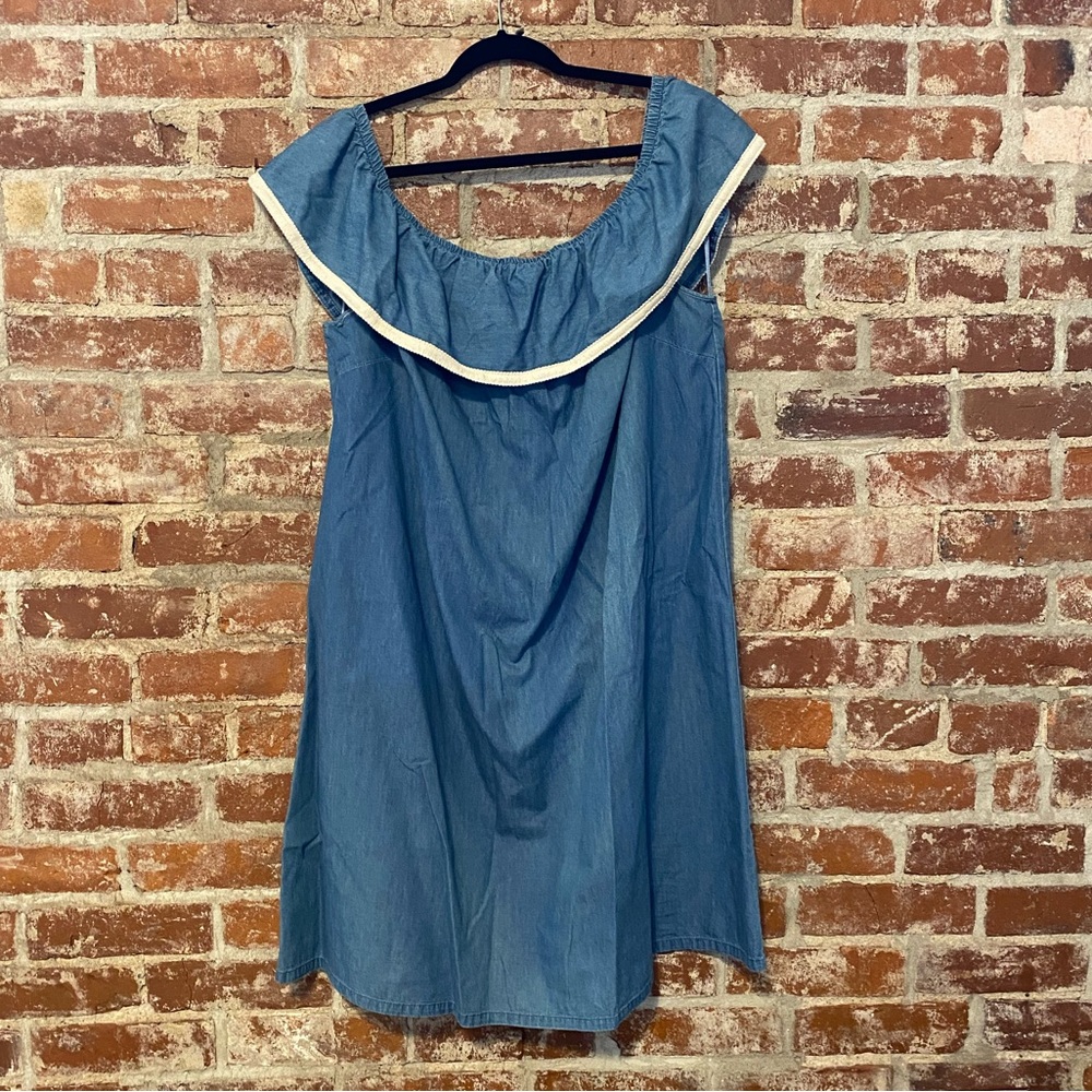 Off the shoulder jean dress